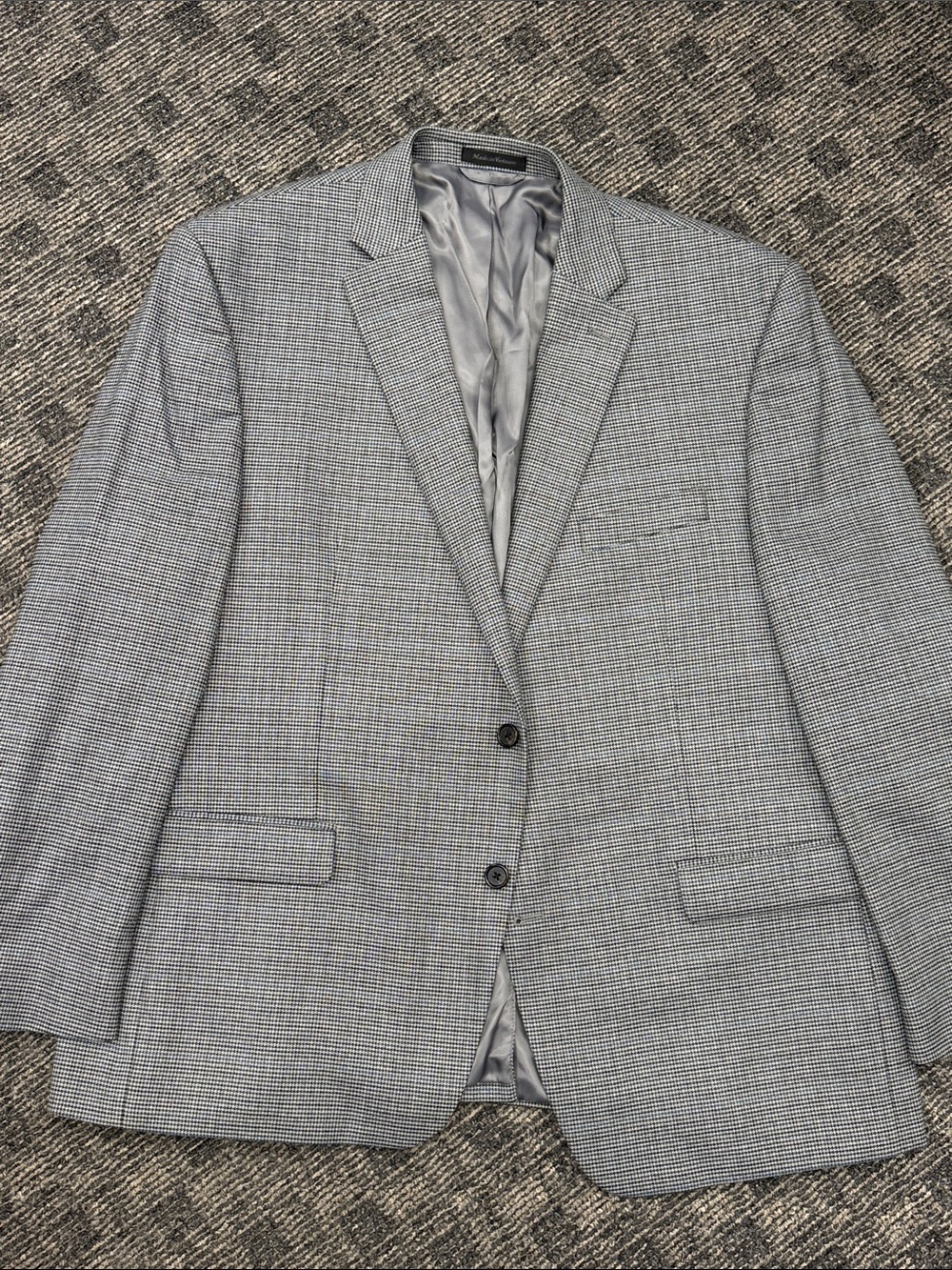 Lauren Ralph Lauren Men’s 48R Gray Houndstooth Windowpane Blazer Sport Coat